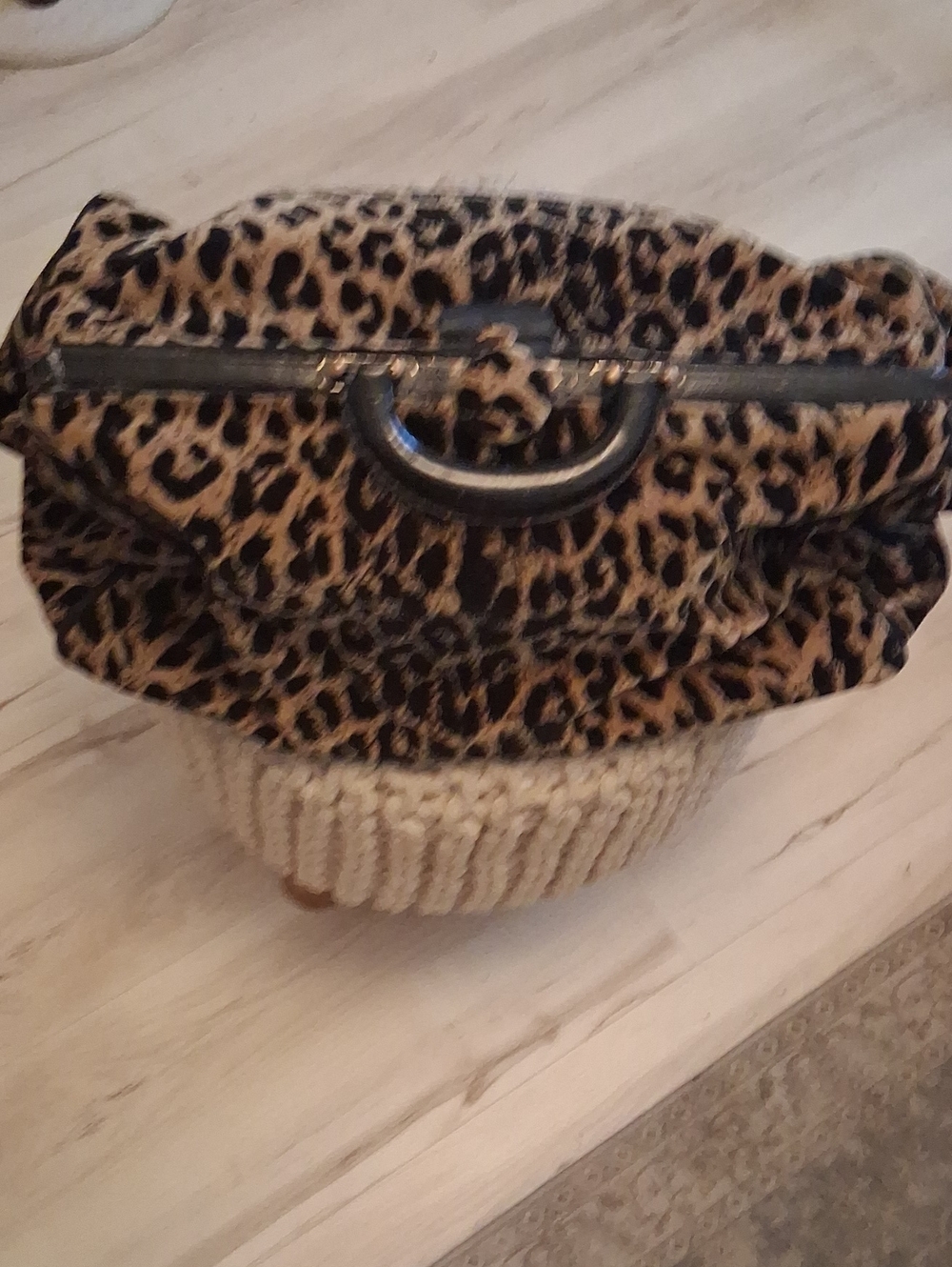 Vintage velvet leopard weekender.